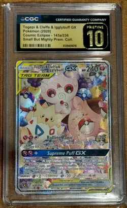 Togepi & Cleffa & Igglybuff GX 143A/236 Alternate Art Holo CGC PRISTINE 10 - Image 1