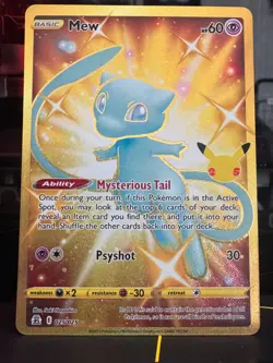 Celebrations Mew Full Art Ultra Rare Gold Holo 25/25 Pokemon Card NM - Image 1