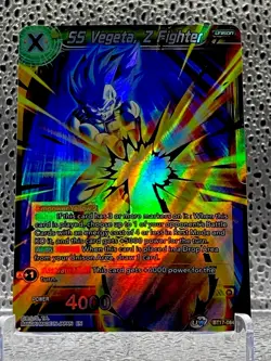 Dragon Ball Super CCG SS Vegeta, Z Fighter Foil BT17-08 SR Bandai Trading Card - Image 1