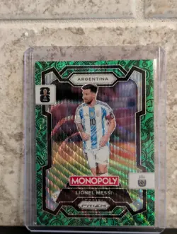 2026 Panini Prizm Monopoly FIFA World Cup Lionel Messi GREEN WAVE Card #1 - Image 1