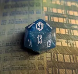 Crystal Blue D20 Die Spin Down from GIFT Bundle - Magic MTG Final Fantasy - Image 1