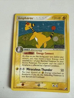Ampharos 1/115 EX Unseen Forces Reverse Holo Rare Pokemon Card 2005. - Image 1