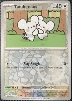 Tandemaus 157/191 Sv08: Surging Sparks Reverse Holo - Pokemon Card - Image 1
