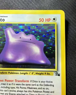 Ditto 3/62 Fossil Unlimited Holo LP – Vintage WOTC Pokemon Card - Image 4