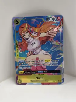 Bandai One Piece CCG Nami OP08-106 Super Rare Two Legends Foil 5000 Power Card - Image 1