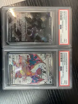 Pokemon Mewtwo & Charizard ex SVP EN 151 Collection PSA 9 2023 #052 #056 - Image 1