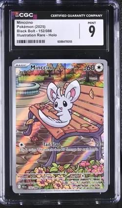 Minccino CGC 9 - 152/086 - Sv: Black Bolt Holo - Pokemon - Image 1