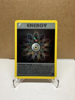 RAINBOW ENERGY 17/82 HOLO RARE TEAM ROCKET POKEMON UNLIMITED - Image 1