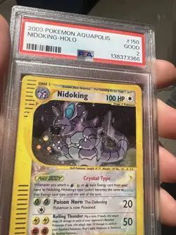 HEAD SWIRL PSA 2 2003 Aquapolis Crystal Nidoking Holo Foil 150/147 Pokemon - Image 3