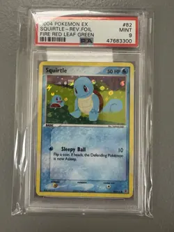 Pokemon 2004 Fire Red Leaf Green Squirtle Reverse Holo 82/112 PSA 9 - Image 1