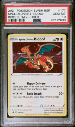 Pokemon Special Delivery Bidoof Day P.M. Center Holo Promo PSA 10 - Image 1
