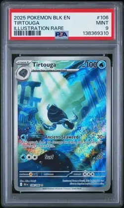 TIRTOUGA #106 PSA 9 Illustration Rare TCG 2025 Pokemon Blk En-Black Bolt - Image 1