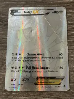 Pokemon TCG Dialga EX Full Art 122/119 Secret Rare XY Phantom Forces HP/DAMAGED - Image 2