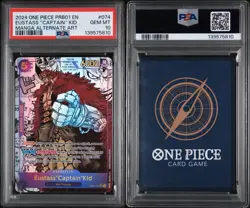 PSA 10 One Piece PRB01 EN #074 Eustass Captain Kid Manga Alternate Art Gem Mint - Image 3