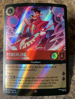 Disney Lorcana Fabled Powerline - World's Greatest Rock Star 110/204 SR Holofoil - Image 1