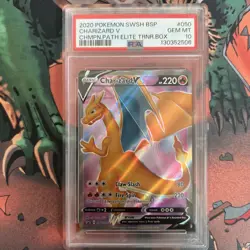 Charizard V SWSH050 SWSH: Sword & Shield Promo Cards Holo PSA 10 RARE Black star - Image 1