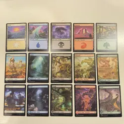 Magic the Gathering | Lorwyn Eclipsed Complete Basic Land 15 Card Lot NM - Image 1