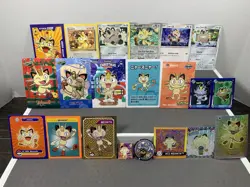 Pokemon Lot of 20 Cards and Stickers All Meowth #52 Meowth Only Pokemon Lot - Image 1