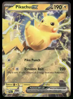 Pokemon Cards Pikachu ex 063/193 Paldea Evolved Double Rare NM - Image 1
