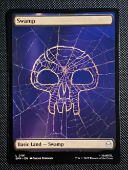 10X Swamp (Full Art) | MTG SPM | Spider Web Skull Pattern Basic Land Black | NM - Image 2