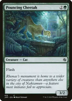 MTG Magic the Gathering Pouncing Cheetah (419/496) Jumpstart LP - Image 1