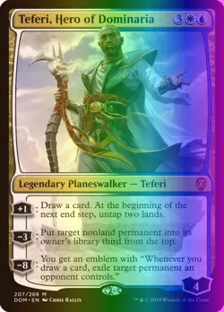 MTG Magic the Gathering Teferi, Hero of Dominaria (207/296) Dominaria NM FOIL - Image 1