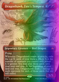 MTG Magic the Gathering Dragonhawk, Fate's Tempest (291/453) Bloomburrow LP FOIL - Image 1