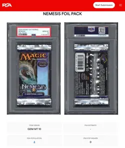 2000 Nemesis Booster Pack English Graded PSA 10 MTG Magic The Gathering Pop 4 - Image 3