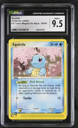 CGC 9.5 Squirtle 2004 EX Team Magma Vs Aqua 46/95 Pokemon Card psa - Image 1