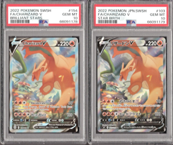 PSA 10 SEQUENTIAL CHARIZARD V ALT ART 154 BRILLIANT STARS 103 STAR BIRTH POKEMON - Image 1