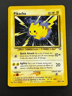 Pikachu 70/111 - Neo Genesis Regular Vintage WOTC Pokemon TCG Card LP - Image 1