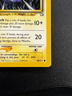 Pikachu 70/111 - Neo Genesis Regular Vintage WOTC Pokemon TCG Card LP - Image 3