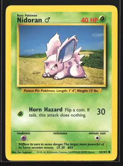Pokemon Nidoran (Male) 55/102 WotC Base Set Unlimited Common NM - Image 1