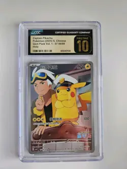 CGC 10 Pristine 2025 Pokemon Chinese SV Gem Pack Vol. 1 Captain Pikachu - Image 1