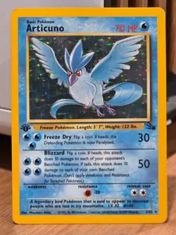 Articuno - 1st Edition Holo - 2/62 Fossil Set - Pokemon TCG - 1999 - Image 1