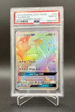 Pokemon Lugia GX 227/214 Secret Rare Lost Thunder 2018 PSA 10 GEM MINT - Image 1