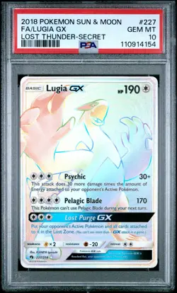 Pokemon Lugia GX 227/214 Secret Rare Lost Thunder 2018 PSA 10 GEM MINT - Image 3