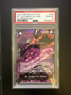 2025 One Piece OP13-Carrying On His Will ST Jaygarcia Saturn #083 Alt Art PSA 10 - Image 1