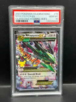 Pokemon PSA 10 GEM MT M Rayquaza EX 76/108 Celebrations Collection Holo S#6849 - Image 1