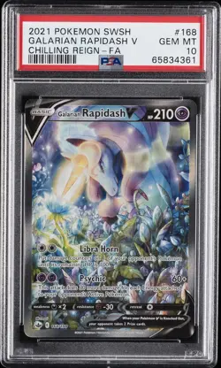 2021 POKEMON SWORD & SHIELD CHILLING REIGN FULL ART/GALARIAN RAPIDASH V PSA 10 - Image 1
