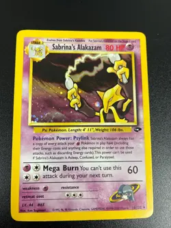 Pokemon Sabrina's Alakazam 16/132 Gym Challenge Holo Rare Card - Image 1