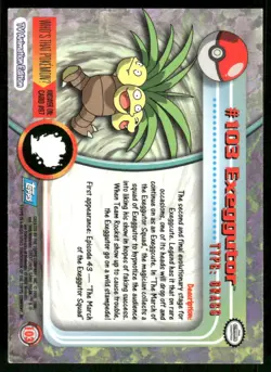Pokemon Cards Exeggutor #103 Topps Trading Cards Series 2 LP *2 - Image 2