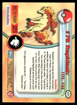 Pokemon Cards Rapidash #78 Topps Trading Cards Series 2 NM *4 - Image 2