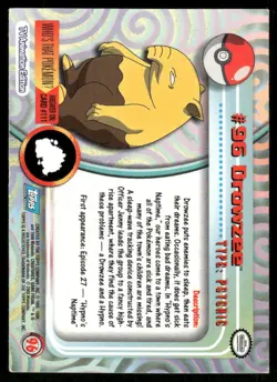 Pokemon Cards Drowzee #96 Topps Trading Cards Series 2 LP *2 - Image 2