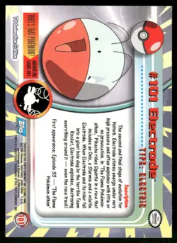 Pokemon Cards Electrode #101 Topps Trading Cards Series 2 LP *2 - Image 2