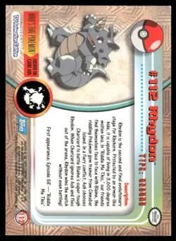 Pokemon Cards Rhydon #112 Topps Trading Cards Series 2 NM *2 - Image 2