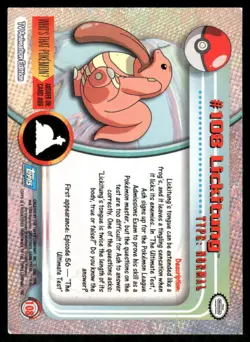 Pokemon Cards Lickitung #108 Topps Trading Cards Series 2 LP *1 - Image 2