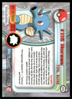 Pokemon Cards Horsea #116 Topps Trading Cards Series 2 LP *8 - Image 2