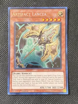 YuGiOh! - Artifact Lancea BLMM-EN125 Secret Rare 1st Edition Near Mint - Image 1