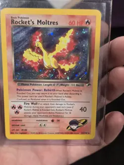 Pokemon TCG Rockets Moltres Holo Rare Card 12/132 Gym Heroes - Image 3